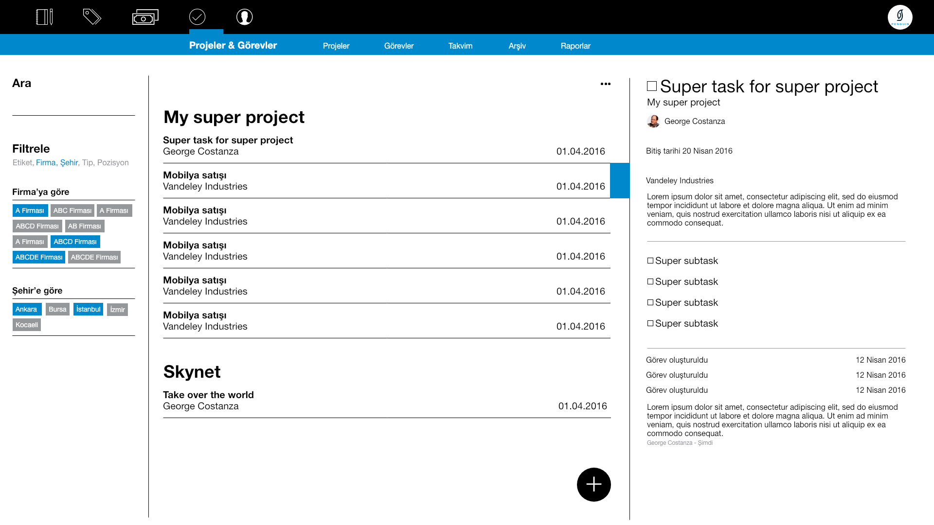 ekran crm programı ekranlar